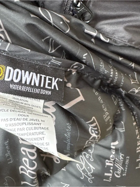 Vintage Ll Bean Black Goose Down Filled Puffer Vest Sz XL Downtek - Picture 5 of 6